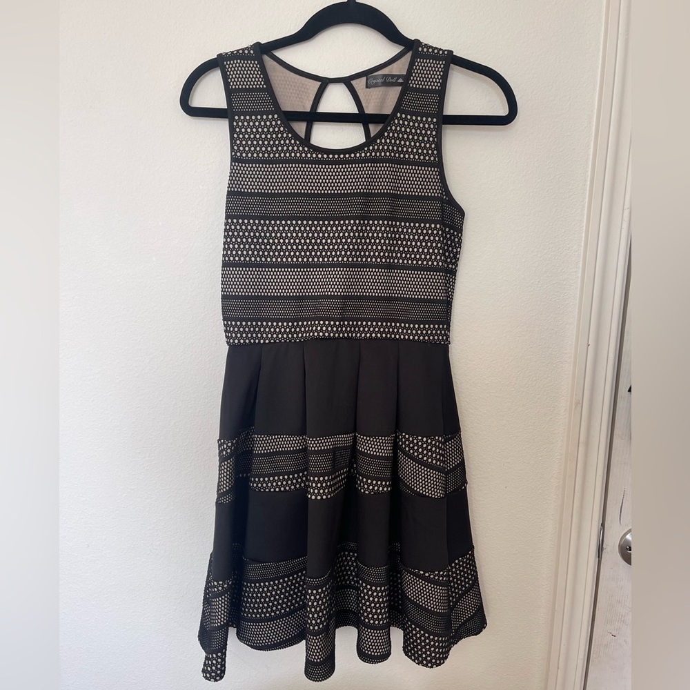 Crystal Doll black and nude hoco dress